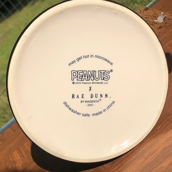 NWT Rae Dunn New Peanuts Snoopy & Woodstock Extra Large Football Mug "Go Team!" - Picture 6 of 6